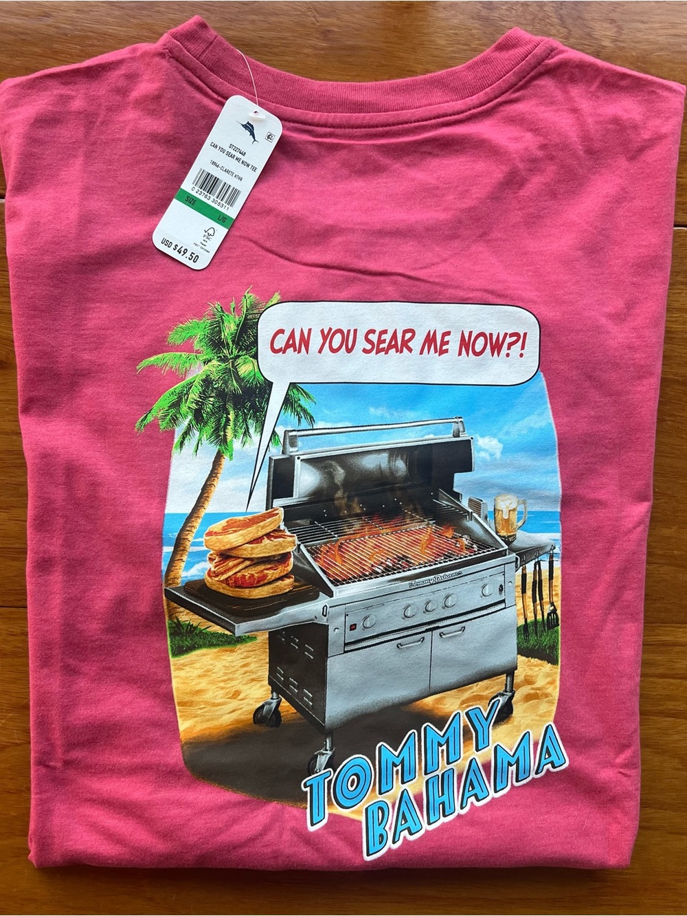 Tommy Bahama Men's Tee Shirt SZ  L 100% Cotton Sear Me Now Tee NWT Clarete